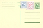 Carte Postale à 2F50 + Timbre 1F + Timbre 50c - Non Utilisée - Postkarten 1951-..