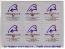 Bloc De 6 Vignettes Autocollantes PhilexFrance 89  7- 17 Juillet 1989 Paris Porte De Versailles - Philatelic Fairs