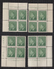 Canada 1950 Full Set, Corner Blocks, Mint No Hinge (see Desc), Sc# 289-293 - Neufs