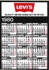 CALENDRIER AUTOCOLLANT LEVIS JEAN - Petit Format : 1971-80