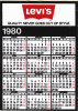 CALENDRIER AUTOCOLLANT LEVIS JEAN - Tamaño Pequeño : 1971-80