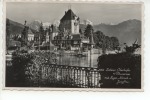 Schloss Oberhofen Am Thunersee Mit Eiger Mönch Und Jungfrau 1953 - Oberhofen Am Thunersee