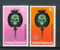 N.Y. United Nations 1973 - One Set Of Two Stop Drug Abuse Health Drugs Stamps UN Logo MNH Michel 256-257 - Drogue