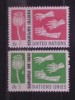 United Nations 1964 New York Flower Drug Abuse Narcotics Control Opium Poppy Reaching Hands Stamps MNH Scott 131-132 - Drogue