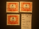 HONGRIE  Taxes  ( O )  De  1958 / 1969    "  B   Sans Filigrane   N°  T  216 , 217 , 218  "       3  Val . - Postage Due