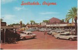 Scottsdale AZ Arizona, Shopping District Dirt Street Auto On C1950s60s Vintage Postcard - Scottsdale