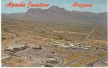 Apache Junction AZ Arizona, Shopping District Gas Station Highway Junction East Of Mesa, C1950s Vintage Postcard - Altri & Non Classificati