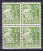 Denmark 1940 Mi. 261    15 Ø Karavelle 4-Block MNH** - Ungebraucht