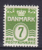 Denmark 1938 Mi. 245 X     7 Ø Numbers And Waves Wellenlinien MH* - Ongebruikt