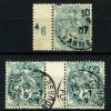 Frankreich Type Blanc Mi.N°90/Maury N°111, 1 Paar Sans / Ohne Millésimes 1 Timbre Avec N° 6, Das Paar Ist Mit Perfins - 1900-29 Blanc