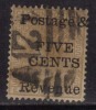 Ceylon 1898 Used, Opt., ´Postage & Revenue , Type T21,  Surchagre 5c On 8c, - Ceylon (...-1947)