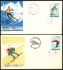 1973 Romania Two FDC Covers. Campionatele Balcanice De Ski Brasov. Stamps - Winter Olympic Games Sapporo 1972. (V01148) - Winter 1972: Sapporo