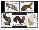 USSR Russia 1980 Fur Animals Fauna Mammals Silver Fox Mink Sable Arctic Fox Coypu Animal Stamps MNH Mi 4968-72 - Colecciones