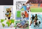 4 Motive Blocks Sport Fußball Spiel-Szenen Laos Block O 8€ Topics Football Goal Championat FIFA Bloc Soccer Sheet Of Lao - Berühmte Teams