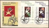 1958-ED. 1222y23-SOBRE CON MATASELLOS ESP.CONMEMORATIVO DE LA EXPO. MUNDIAL DE BRUSELAS-EL DE LA FOTO - Oblitérés