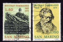 REPUBBLICA DI SAN MARINO 1974 NICCOLO' TOMMASEO SERIE COMPLETA COMPLETE SET USATA USED OBLITERE' - Oblitérés