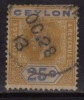 Ceylon Used 1912, Wmk Crown CA, KGV  25c Orange And Blue - Ceylan (...-1947)