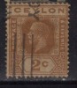 Ceylon Used 1921, Wmk Script CA,  KGV  2c Brown Orange - Ceylan (...-1947)