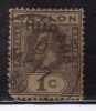 Ceylon Used 1921, Wmk Script CA, KG V  1c Brown - Ceylan (...-1947)