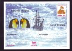 PENGUINS, CENTENARY "BELGICA", 1998, CARD STATIONERY, ENTIER POSTAL, UNUSED, ROMANIA - Pingouins & Manchots