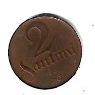 *latvia 2 Santimi 1922 With Mint Name Km 2  Vf+ - Latvia