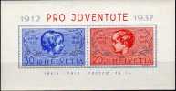 Pro Juventute 1937 Jugend-Serie Schweiz Block 3 ** 9€ Kinder-Gesichter Mit Knabe Mädchen Bloc Children Sheet Of Helvetia - Blocks & Kleinbögen