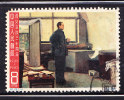 T)1965,CHINA,MAO STUDYING MAP,SCN 818,USED,PERF.11.- - Gebruikt