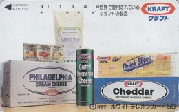 Télécarte Japon  / 110-011 - FROMAGE KRAFT - CHEESE CHEDDAR England & PARMESAN Italy Food Japan Phonecard - 21 - Alimentation