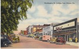 Athens GA Georgia, Washington Street Scene, Autos Business District, C1930s Vintage Linen Postcard - Other & Unclassified