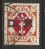 Germany (Danzig)  1921  Dienstmarken  1m  (o) Mi.11 - Dienstmarken