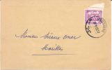 C.O.B.  422  Lion Héraldique 20c Lilas Sur Carte Vers JODOIGNE Le 8/01/1950 - 1929-1937 Leone Araldico