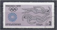 BULGARIA 1972 Olympic Games, Munich. Multicoloured. 3s.Swimming CTO - Gebruikt