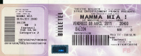 Ticket Spectacle Musical : MAMMA MIA !, Vendredi 8 Avril 2011, Théatre Mogador, Paris, Abba - Entradas A Conciertos