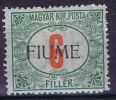 Fiume Sass S 7  / I-II, Mi 7 II, Unused. Soprastampe A Mano, Handstamped - Fiume