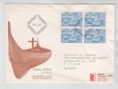 Finland Registered FDC 28-2-1969 In Block Of 4 Nordic Co-operation Sent To Denmark With Cachet - FDC