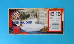 HNK HAJDUK - SK SLAVIA Praha Czech Republic - 2011. Football Match Ticket 100. ANNIV. OF HAJDUK Soccer Fussball Kroatien - Tickets D'entrée