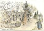 EGLISE SAINTE MARIE DU MENEZ HOM  .. AQUARELLE ORIGINALE DE ROBERT LEPINE - Plomodiern