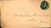 USA Entier Postal 1c Vert New York Oblitération New York CR Pour La GRèce - 1921-40