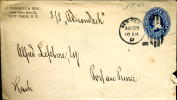 USA Entier Postal 5c Bleu New York 1900 REpiquage Wessels & Bro. Par Bateau "S/s Avirondark Pour Port Au Prince - 1901-20