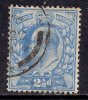 GB 1902 - 10 KEV11  2 1/2d BLUE USED STAMP WMK 49. ( A710 ) - Oblitérés