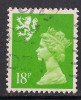 SCOTLAND GB 1992 18p BRIGHT GREEN USED MACHIN STAMP SG 60a P14. ( A764 ) - Scotland