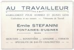 UGINES " AU TRAVAILLEUR " EMILE STEFANINI HABILLEMENT MERCERIE BONNETERIE LINGERIE FONTAINES-D'UGINES 73 SAVOIE - Ugine