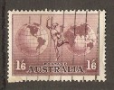 Australia 1934-48  Airmail  1/6d  (o)   Perf 13.25 X 13.75  Thick Paper - Gebruikt