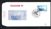 BELGIE   FDC   TELECOM 91 TENTOONSTELLING TE GENEVE  1991 - 1991-2000