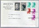 France - Lettre Commerciale Frizzi Marseille - Affranchissement Composé Tp 1329 Bourdet 1347 Lakanal Surtaxe & Liberté - Briefe U. Dokumente