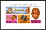 1970 Zambia Artigianato Handicraft Artisanat Block MNH** B419 - Zambia (1965-...)