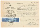 2234 1944 Luogotenenza Imposta Entrata £1 Isolato Ricevuta Modello 151 Siracusa Raro. - Revenue Stamps
