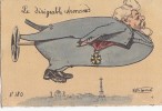 Aviation - Dirigeable - Satire Politique - Président Falière - Tour Eiffel  - Illustrateur Molynk - Aeronaves