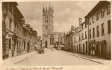 WARWICK , St. Mary´s Church & Church Street - OLD ENGLISH POSTCARD - CIRCULATED 1929 -Harvey Barton & Son Ltd. - Warwick