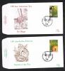 BELGIE  2  FDC  150 JAAR ZOO ANTWERPEN  OKAPI  EN GOUDKOPLEEUWAAPJE  1992 - Wild